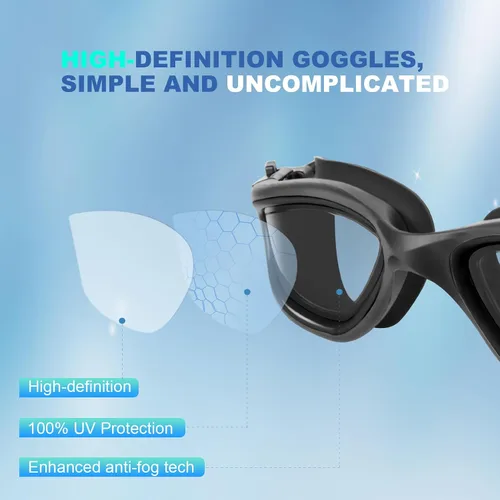 Vista 5 de EXP VISION Gafas de natación para adultos, gafas de natación antivaho para mujeres y hombres, sin fugas, gafas de agua de triatlón