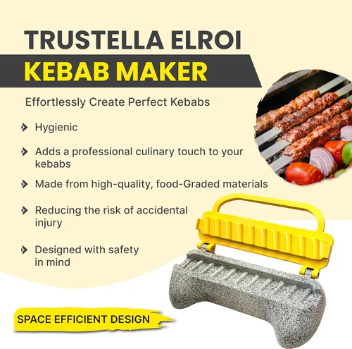 Vista 2 de Premium Trustella Fabricante de Kebab de Aluminio Crea Brochettes Impecables y Profesionales Resistente, Antiadherente, Recubrimiento de Teflón