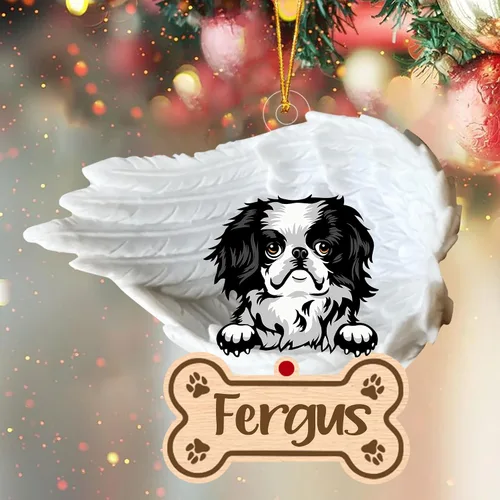 Vista 18 de Adorno de perro afgano de 1 ángel, adorno acrílico 2D personalizado conmemorativo para perros, regalo por pérdida de mascotas, regalo