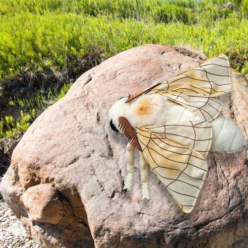 Vista 3 de Animal de peluche de polilla de seda de simulación, polilla de seda realista, animal de insecto de 10 pulgadas, lindo regalo para niños, juguete