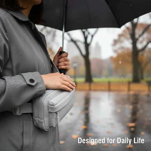 Vista 3 de Talla grande - Mini bolso para cinturón - Correa extra larga de 70 pulgadas - Doble compartimento - Correa extendida - Riñonera para mujer