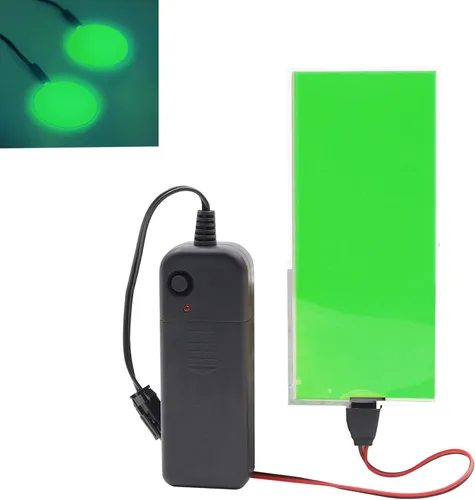 Vista 14 de Hojas de luz LED brillantes con ojos, panel EL electroluminiscente de 10 * 10 cm, lámina de luz para decoración, lámpara de hoja con inversor