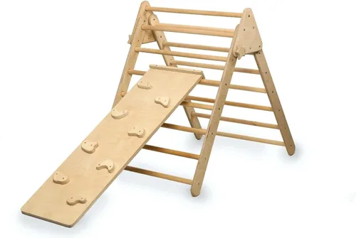 Vista 12 de Montessori Triángulo de escalada Marco de escalada interior de madera para niños y niños pequeños Estructura de escalada Montessori Triángulo