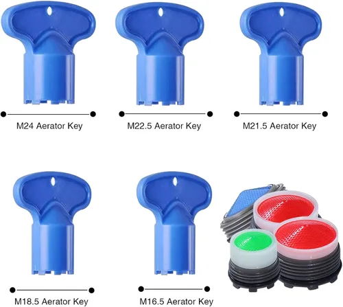 Vista 2 de 12 piezas de repuesto Moen aireador de grifo para fregadero y 5 piezas de grifo, herramienta de extracción de llaves para baño o fregadero de cocina