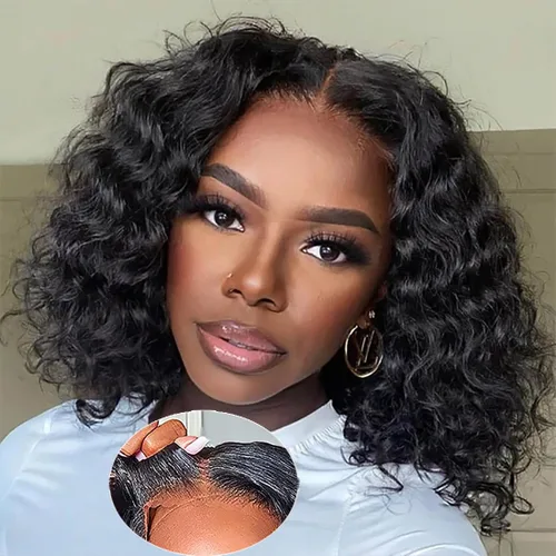 Vista 10 de Pelucas de cabello humano sin pegamento, color naranja jengibre, pre desplumadas, pre cortadas, pelucas de encaje frontal rizadas