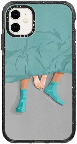 Vista 128 de Funda Impact de CASETiFY para iPhone 11 - Tiempo A Solas de Esther Kim - Negro Claro