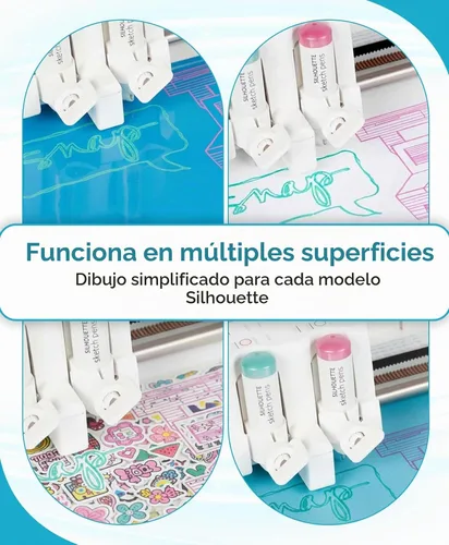 Vista 5 de Silhouette - Juego de bolígrafos de boceto, 8 colores básicos para cameo