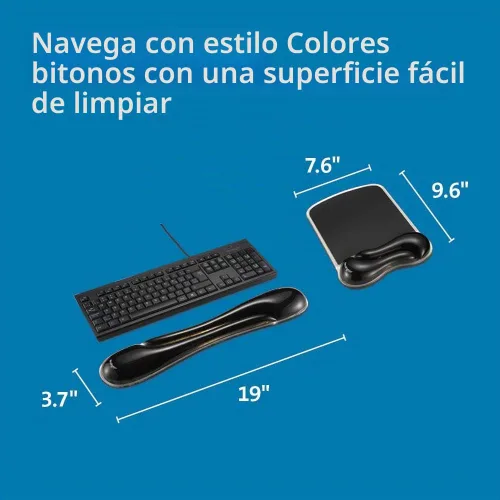 Vista 2 de Kensington Duo Gel Combo Negro - Negro Medio