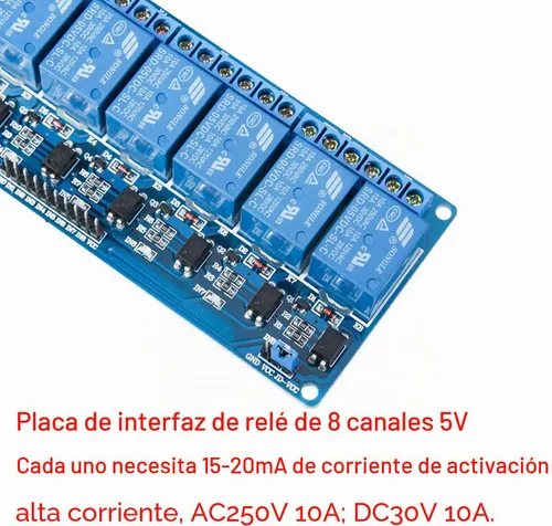 Vista 4 de Tablero de control del módulo de relé de 8 canales DC 5V DC 230V con optoacoplador para UNO R3 MEGA 2560 1280 DSP ARM PIC AVR TTL Logic STM32