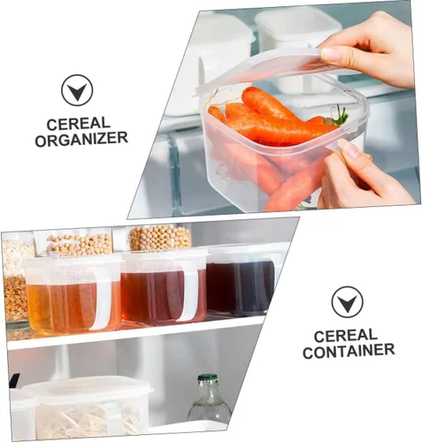 Vista 6 de 2 recipientes herméticos para almacenamiento de alimentos con tapas, contenedores de plástico transparente para cocina y refrigerador, ideal