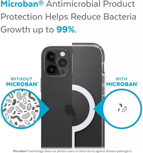 Vista 8 de Speck Funda transparente para iPhone 12, protección contra caídas para teléfonos iPhone 12 Pro y iPhone 12, diseñada para MagSafe, antiamarilamiento