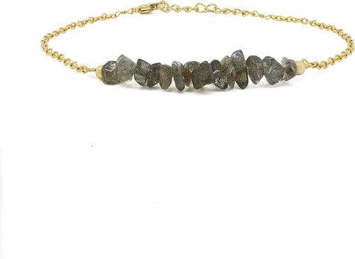Vista 59 de Gempires Natural Chips Bar Bracelet, Energy Healing Crystals, Birthday, Gift for Her, Gemstone Jewelry 8 inch