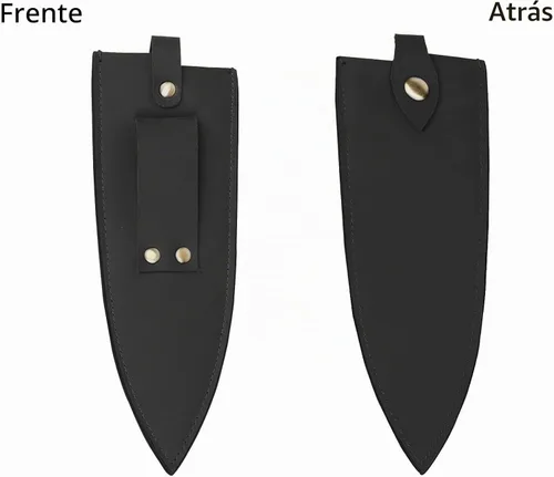 Vista 4 de Qchengsan Funda de cuero de vaca para cuchillos, protector de cuchillo de chef de 8 pulgadas, funda universal resistente para cuchillos o mangas