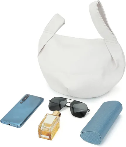 Vista 2 de Earnda Bolsa pequeña para mujer bolsa de mano suave con asa superior bolsa de mano con nudo de muñeca