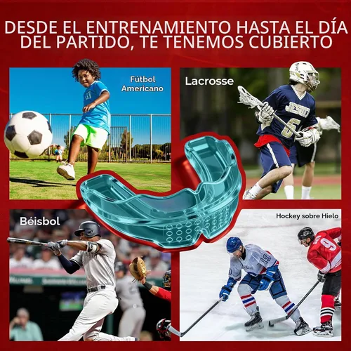 Vista 4 de SafeGrin Protector Bucal Azul para Brackets para Deportes - Silicona Premium para Adolescentes y Jóvenes, Protección de Dientes Superiores e