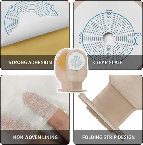 Vista 5 de Cinturón de ostomía, paquete de 2 unidades, funda para bolsa de ostomía para cinturón invisible, suministros de ostomía con bolsas de colostomía