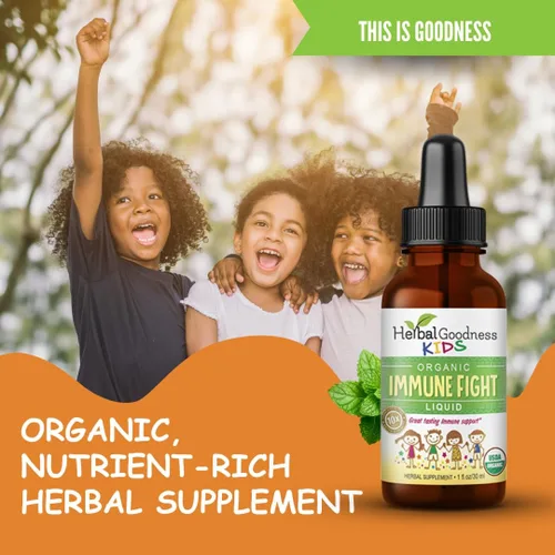 Vista 4 de Apoyo inmunológico de 1 oz con Ashwagandha para y suplementos herbales de cúrcuma, gotas naturales de refuerzo inmunológico para niños