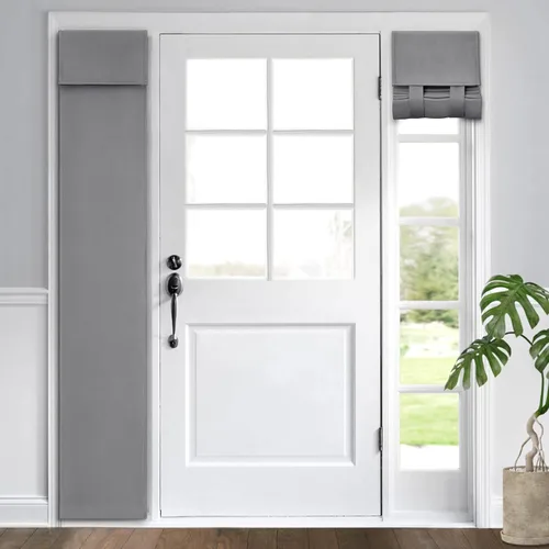 Vista 42 de HOMEIDEAS Cortinas Opacas para Aula para Puerta Principal, Cubierta de Ventana de Puerta de Aula, Persianas de Privacidad con Aislamiento Térmico