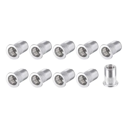 Vista 13 de METALLIXITY Tuercas de remache (M3) 25 piezas, tuercas roscadas de aleación de aluminio, para sujetadores mecánicos de muebles, tono plateado