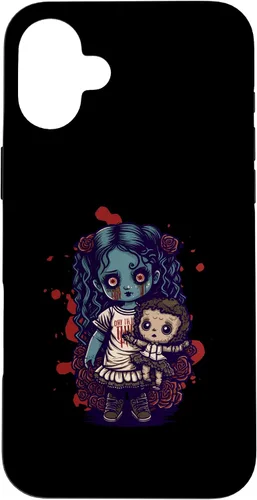 Vista 22 de Scary Goth Doll Holding Teddybear - Funda gótica gótica para iPhone 16