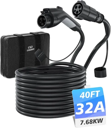 Vista 12 de Cable de extensión J1772, cable de extensión de cargador EV 32A, cable de carga de 21 pies para vehículo eléctrico de 110 V-240 V, compatible