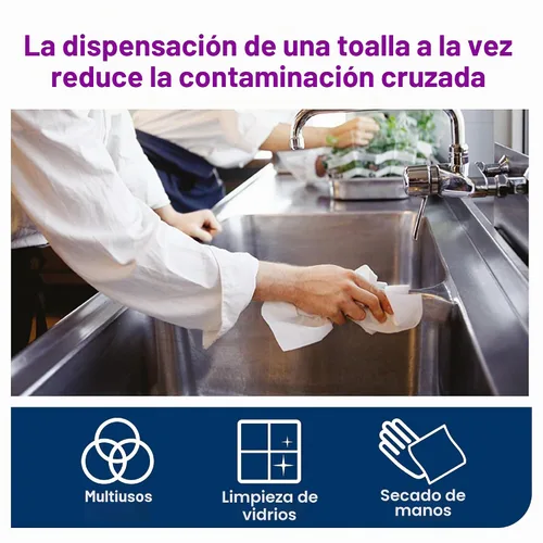 Vista 4 de Tork Centerfeed 121202 - Toalla de papel blanca M2, alta absorción, 6 x 610 hojas, color blanco