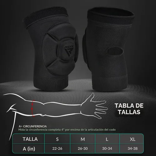 Vista 6 de RDX Almohadillas para codo, protector de codo para Muay Thai MMA Kickboxing Sparring, protección de golpes para artes marciales, manga acolchada