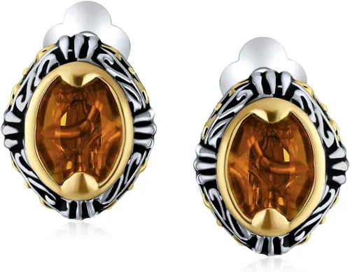 Vista 2 de Bali Balinese Negro Cristal Transparente Vines Pergamino Medio Clip En Pendientes Pendientes No Perforados Orejas Para Mujeres Negro Oxidada Plateado