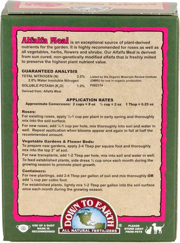 Vista 2 de Down To Earth All Natural Fertilizers Organic Alfalfa Meal - 2-0-1, 0.5 lb