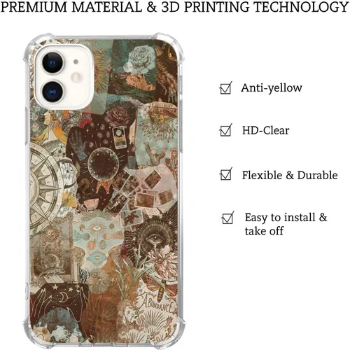 Vista 4 de Funda para iPhone 13 Pro con collage de estrellas celestiales, sol, luna y estrella, estética, espacio espacial, estrella, para niñas, mujeres