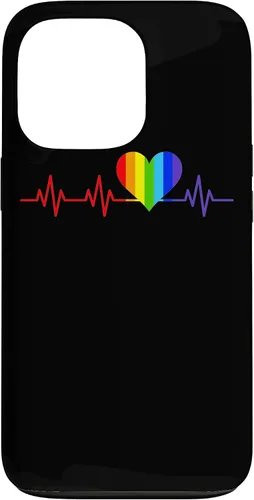 Vista 10 de Gay EKG Pulse Heartbeat Pride Flag y Queer LGBTQ Rainbow Case para iPhone 17