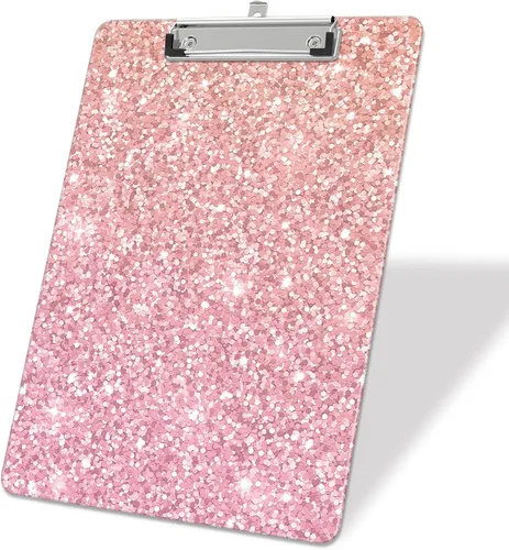 Vista 17 de Portapapeles de plástico A4, lindo portapapeles con clip tamaño carta estándar 9 x 12.5 pulgadas, decorativo para oficina para estudiantes, mujeres
