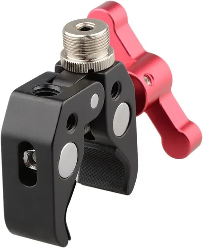 Vista 8 de CAMVATE Super Clamp - 1673 - Pinza de alicates de cangrejo con tornillo de conversión de 1/4 a 5/8 pulgadas (mango en T rojo)