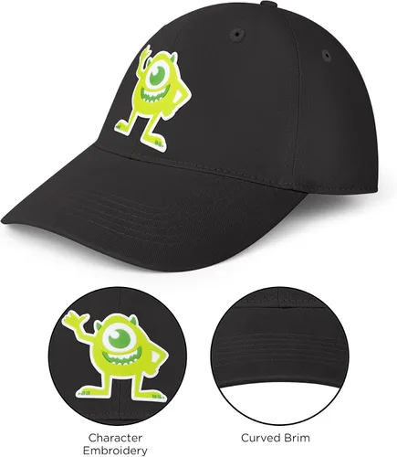 Vista 4 de Disney Men's Cap Women Monster, Mike Wazowski Adjustable Baseball Hat Adult