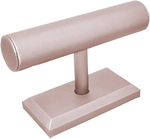 Vista 9 de Pendiente de joyería de cuero rosa con soporte en T grande ~ 6.75 pulgadas de alto