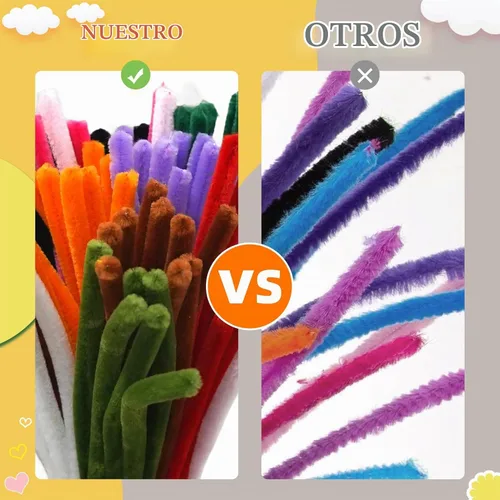 Vista 5 de URSDIART 450 limpiapipas a granel, 30 colores surtidos de tallos de chenilla Multicolor