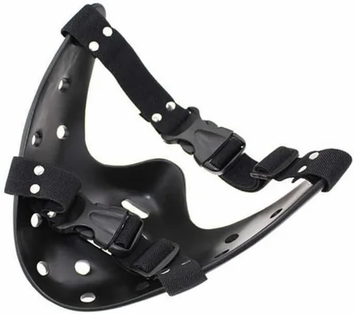 Vista 2 de Hannibal Lecter - Máscara de resina para adultos para fiestas de cosplay de Negro