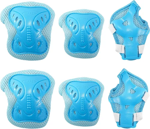 Vista 10 de tsavnpk Juego de rodilleras y coderas para niños, equipo de protección ajustable con protector de muñeca para niñas, patinaje, ciclismo, patinaje