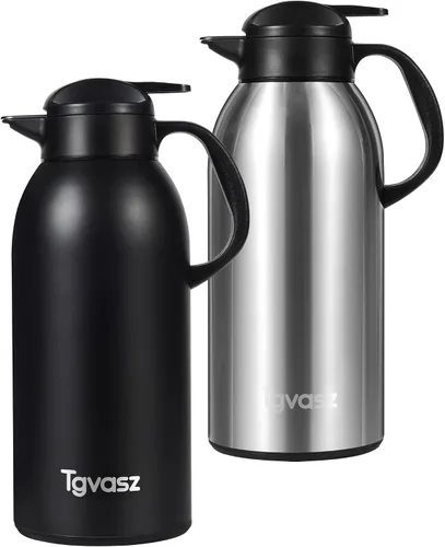 Vista 14 de Jarras de 34 onzas para líquidos calientes, de acero inoxidable, aisladas al vacío, jarras de café térmicas para mantener el calor, dispensador