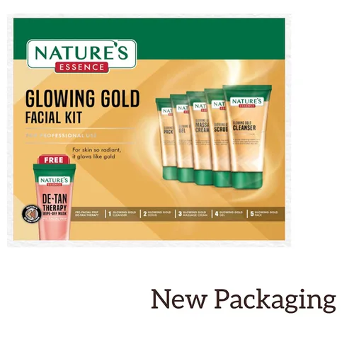 Vista 6 de Nature's Essence - Kit facial dorado brillante, 17.64 oz (5 x 3.53 oz)