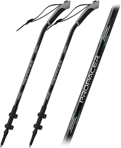 Vista 11 de Ergo-Bend - Bastones de senderismo ajustables con agarre patentado de cuello de cisne, compatible con marcha nórdica