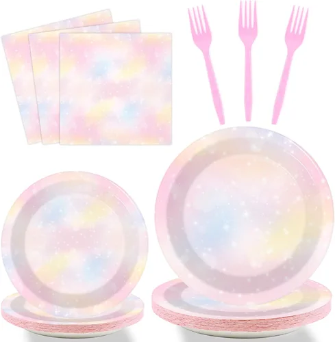 Vista 17 de Tevxj Juego de vajilla de 96 piezas para fiesta mexicana de feliz cumpleaños, platos de postre desechables, platos de fiesta, servilletas, tenedores