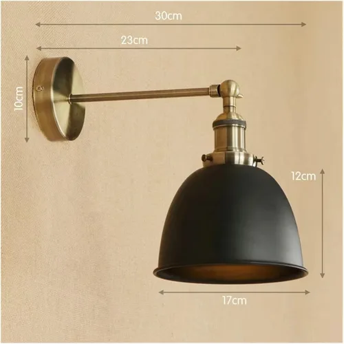Vista 6 de Brass Black Retro LED Wall Light Fixtures Loft Industrial Vintage Arm Lamp Lamparas,Ideal for Bedroom Rojo