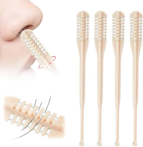 Vista 10 de Cortador de pelo nasal 2 en 1, herramienta de eliminación de vello de fosa nasal de doble cabeza, recortador de vello manual portátil para nariz