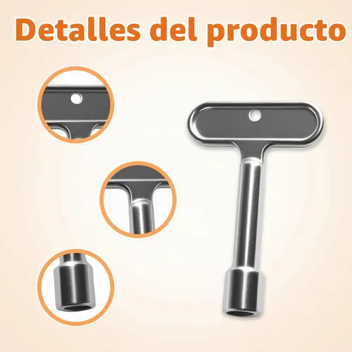 Vista 3 de P1300-PART-13-KEY Llave de hidrante de incendios, llave de espita de agua para grifos de hidrante de pared, válvulas de manguera y válvulas