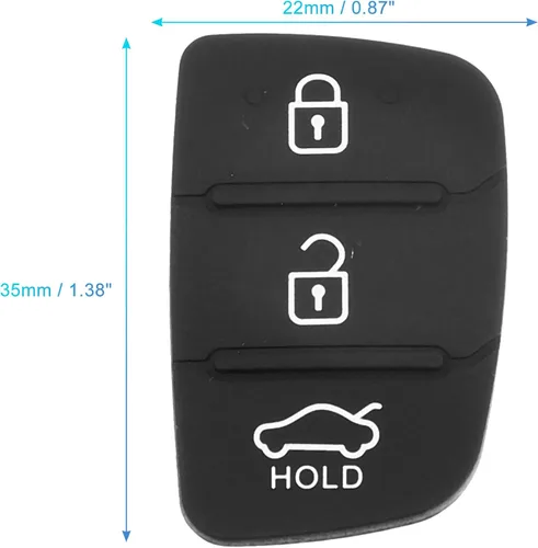 Vista 8 de X AUTOHAUX 3 botón coche remoto Fob caso inserto de goma almohadilla teclado reemplazo para Hyundai