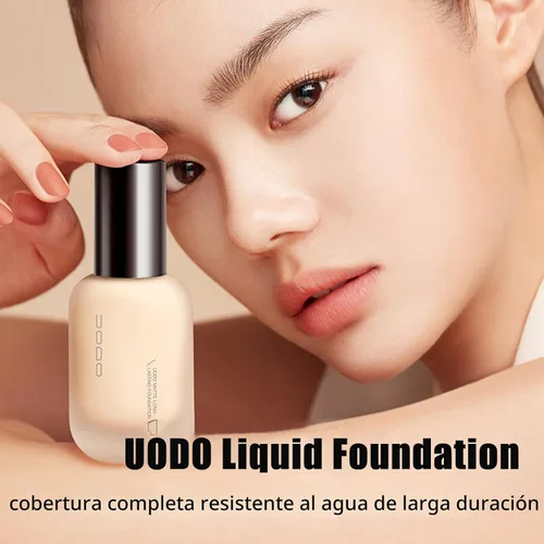 Vista 2 de UODO Base líquida UODO - Base hidratante ligera / mate de larga duración, maquillaje de base invisible, 1.05 onzas líquidas (blanco C01 mate)