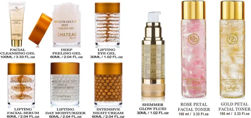 Vista 5 de Absolute Gold - Tónico facial de pétalos de rosa de 24 quilates, suero facial de elevación (paquete de 2). Oro de 24 quilates, colágeno, ácido