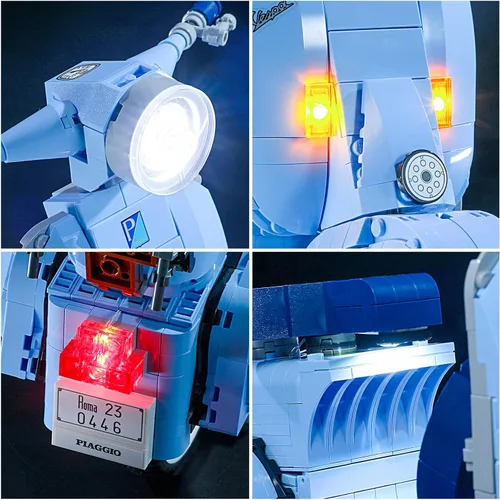 Vista 4 de YEABRICKS Kit de luz LED para Lego Creator Vespa 125 modelo de bloques