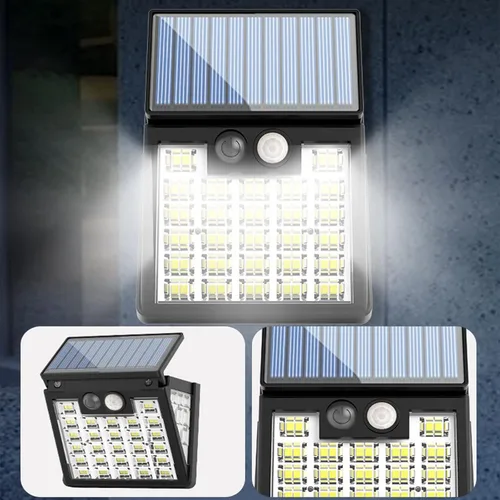 Vista 6 de Luces solares impermeables IP65 para exteriores, 3 modos de luces solares con sensor de movimiento, luz solar LED para escaleras al aire libre